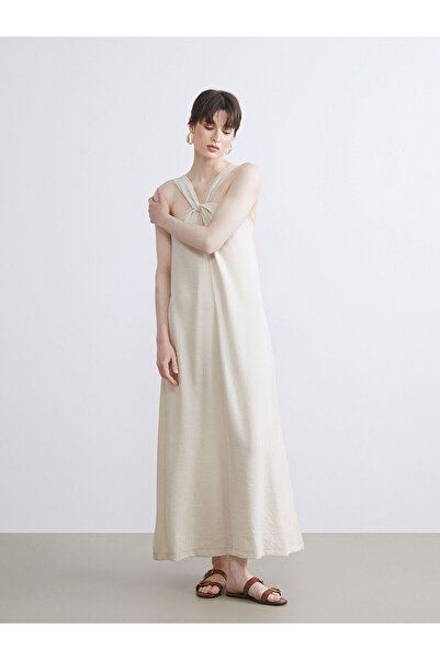 LC Waikiki Peak New Season Halter Neck Gathered Dress