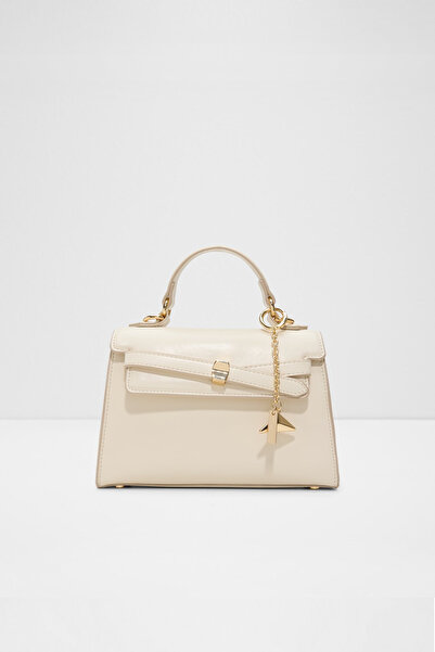 Aldo Alola - Women's Small Size White Single Compartment Detachable Chain and Crossbody Strap Top Handle Bag