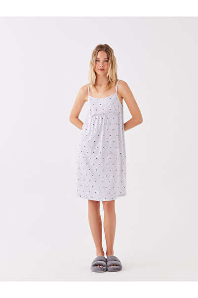 LC Waikiki LCW DREAM U Yaka Desenli Askılı Kadın Gecelik