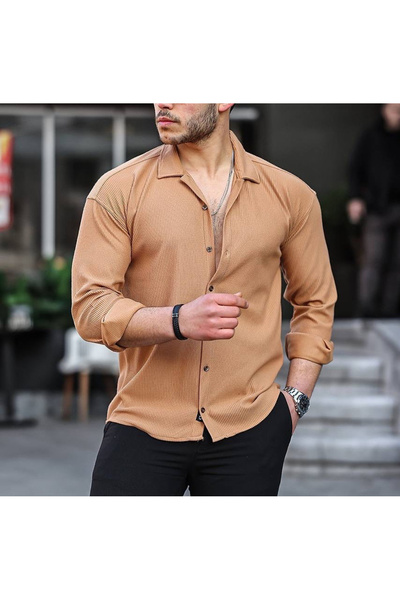 viperkombin قميص منقوش موسمي من قماش توك ذو قصة واسعة