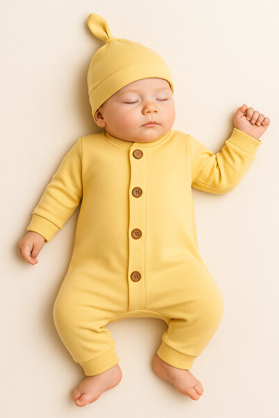 Oz Baby Mevsimlik %100 Pamuk Bereli Bebek Tulum Takım - Yeni Sezon Unisex