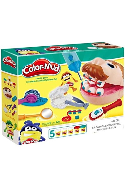 kaki kids لعبة طبيب الأسنان الملون بالطين قابلة للإنشاء ومليئة بالألوان والمرح