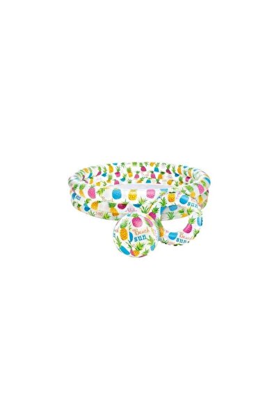 Intex Inflatable Pool Set for Kids, Including Float and Ball, 59469, 132 x 28 cm, Multicolor