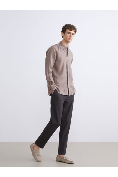 LC Waikiki Καφέ εφαρμοστό Ανδρικό παντελόνι