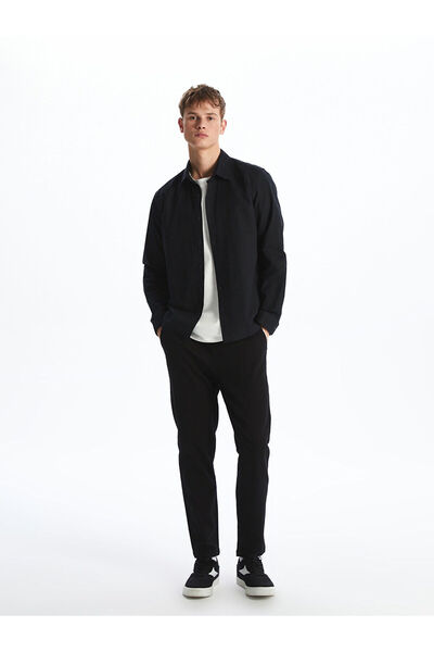 LC Waikiki Μαύρο εφαρμοστό Ανδρικό Παντελόνι