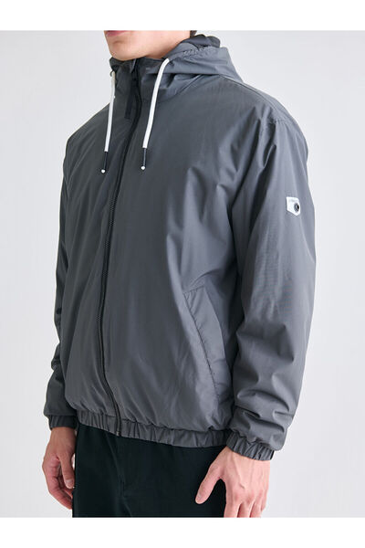 LC Waikiki Ανδρικό παλτό μεσαίου πάχους Orange Comfortable Fit με κουκούλα