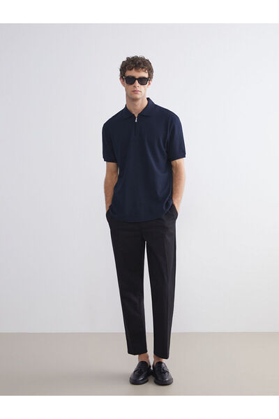 LC Waikiki Ανδρικό μπλουζάκι με γιακά πόλο LCW Vision Navy Blue