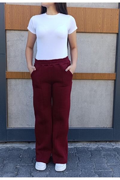 siyalife Φούτερ με φαρδιά πόδια, 3 νήματα, εσωτερικό φλις, στριφτό σχέδιο