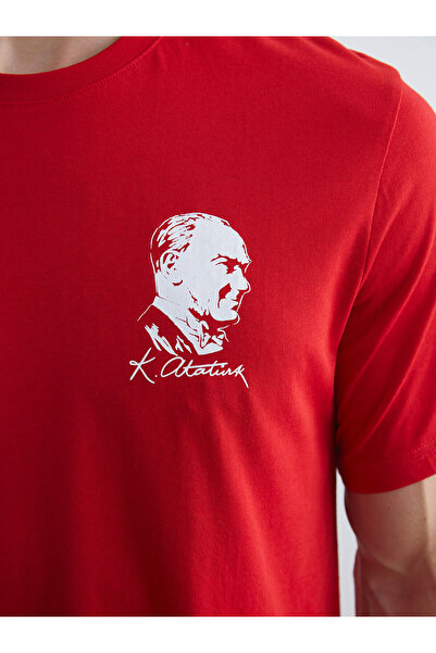 LC Waikiki New Season Crew Neck Ataturk Printed Combed Cotton Men's T-Shirt