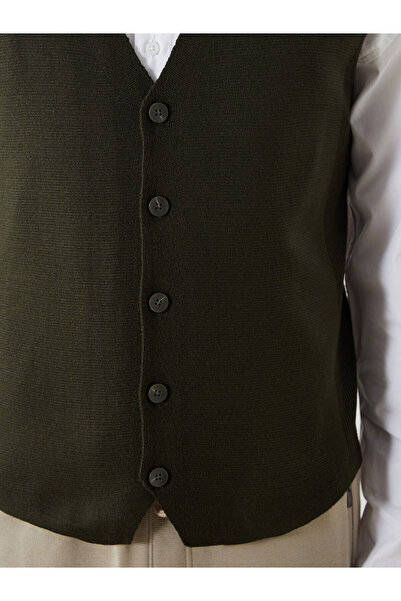 LC Waikiki Ανδρικό πλεκτό γιλέκο LCWAIKIKI Standard Fit V-Neck (W5)