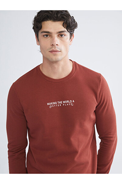 LC Waikiki Vizyon New Season Crew Neck Printed Men's Thick Sweatshirt