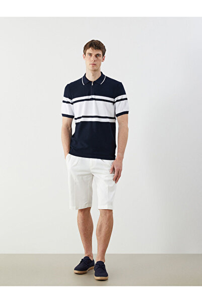 LC Waikiki Polo Yaka Kısa Kollu Çizgili Erkek Triko Kazak