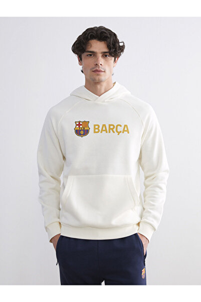 LC Waikiki Uzun Kollu Barcelona Baskılı Erkek Hoodie