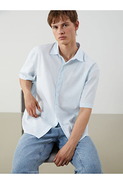 LC Waikiki Ozmarka New Season Comfortable Fit Short Sleeve Poplin Men's Shirt