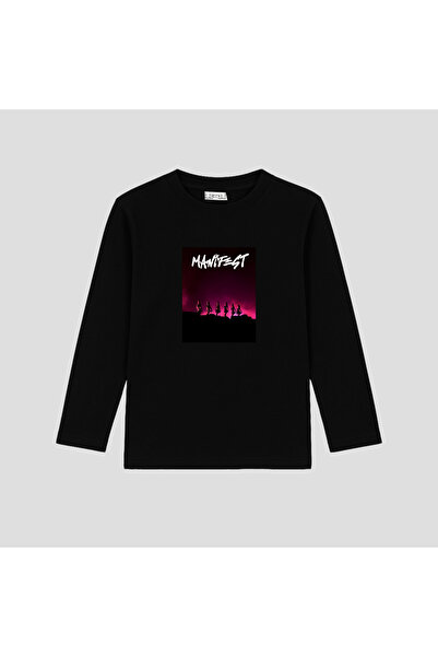 TeNeT Μπλουζάκι με στάμπα Manifest Music Group (Lbl500 S) με μακριά μανίκια (...