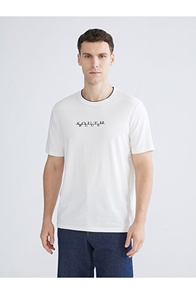 LC Waikiki New Season Crew Neck Printed Combed Cotton Men's T-Shirt