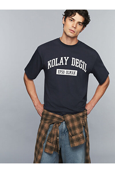 LC Waikiki Özmarka New Season Crew Neck Slogan Printed Combed Cotton Men's T-...