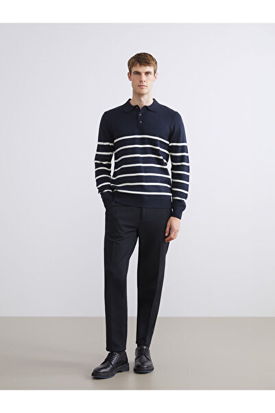 LC Waikiki Плюс нов сезон поло с ленти за мъже, плетен пуловер