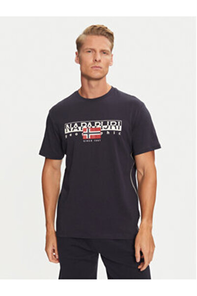 Napapijri Ανδρικό T-Shirt μπλε NAPAPIJRI-NP0A4HTO S-AYLMER ΜΠΛΕ ΜΑΥΡΟ
