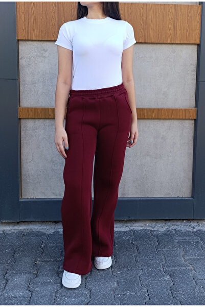 siyalife Φούτερ με φαρδιά πόδια, 3 νήματα, εσωτερικό φλις, στριφτό σχέδιο