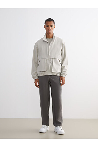 LC Waikiki Ανδρικό παλτό LCW Vision Beige Comfortable Fit ψηλός λαιμός