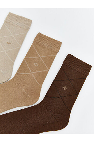 LC Waikiki New Season Patterned Men's Socks 3-Piece Set