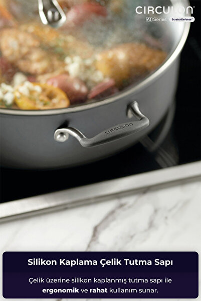 Circulon 24 cm Shallow Pot with Glass Lid