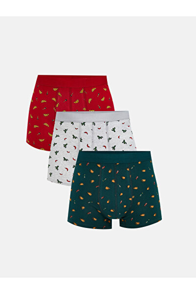 LC Waikiki Ozmarka New Season Standard Fit Cotton Flexible Men's Boxer 3-Pack