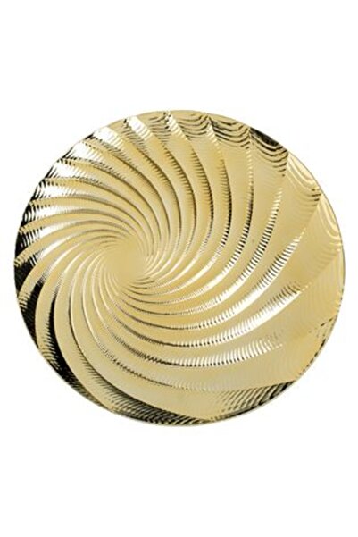 OEMN Round Decorative Plastic Plate Gold With Shell Pattern Ø33 cm