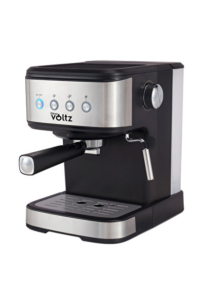 Voltz Espressor Oliver OV51171F, 1,2 l, 20 bar, 1100W, Disc cremos, Negru/oțe...