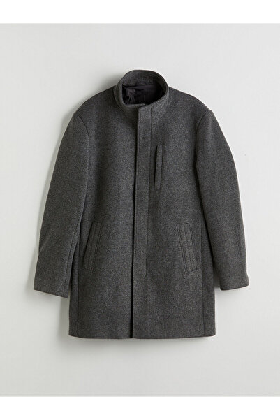 LC Waikiki Antrasit Standart Kalıp Dik Yaka Erkek Kaşe Kaban