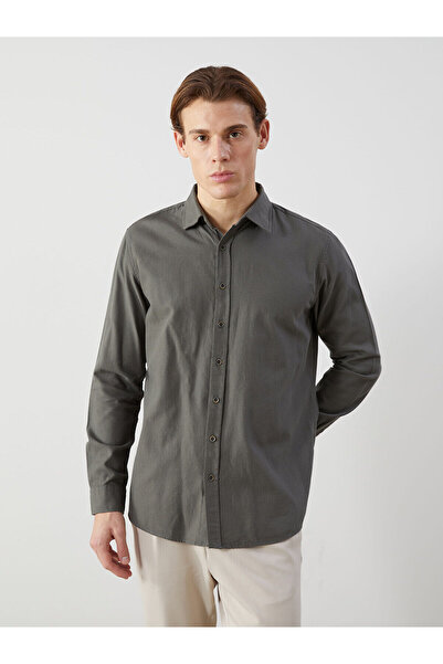 LC Waikiki SOUTHBLUE Slim Fit Herrenhemd mit langen Ärmeln