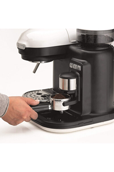 ARIETE Espressor ESPRESSO MODERNA 1318/01, 1080W, 15bar, 0.8l, Râșniță, Aparat de cafea cu aburi, Alb