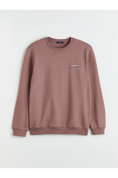 LC Waikiki Hilfa Yeni Sezon Bisiklet Yaka Baskılı Erkek Sweatshirt