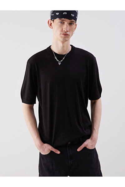 LC Waikiki Ανδρικό πλεκτό πουλόβερ με λαιμόκοψη με κοντό μανίκι