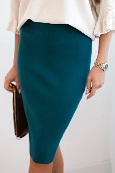 UniqueStore.ro Navy blue elastic knit skirt