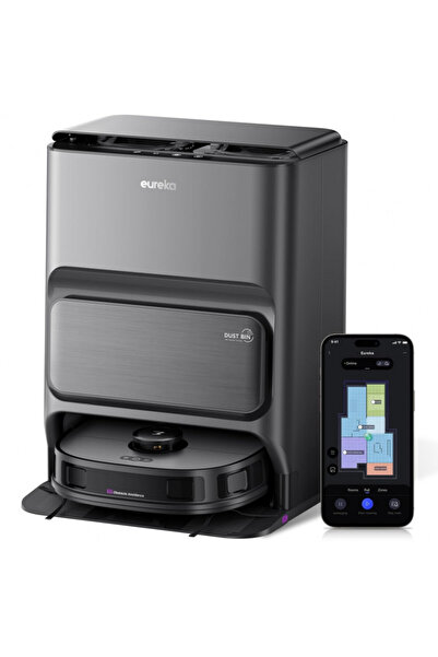 Eureka Robot Vacuum Cleaner J12, 5000Pa, 3L, 300m2, Autonomy 150min, LiDAR, DuoDetect AI 3D, Black
