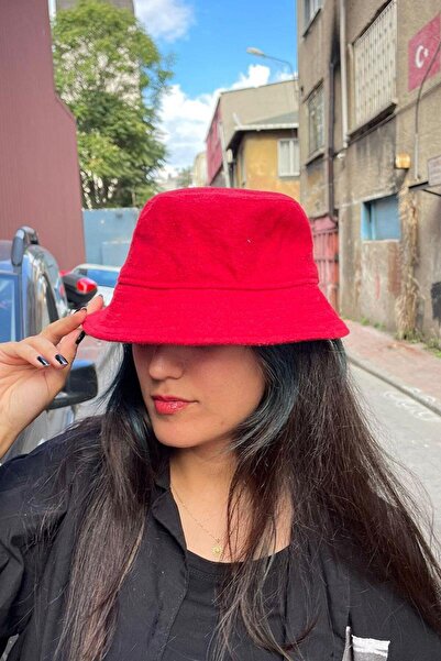 Karakedi قبعة دلو شتوية حمراء للجنسين