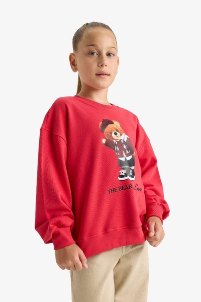 DeFacto Girl's Sweat E7841A8/Rd351 Dark Coral