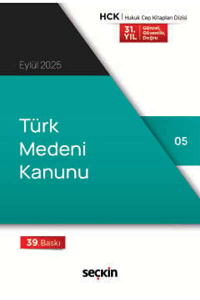 Seçkin Yayıncılık Türk Medeni Kanunu (Cep Kitabı) 39. Baskı, Eylül 2025