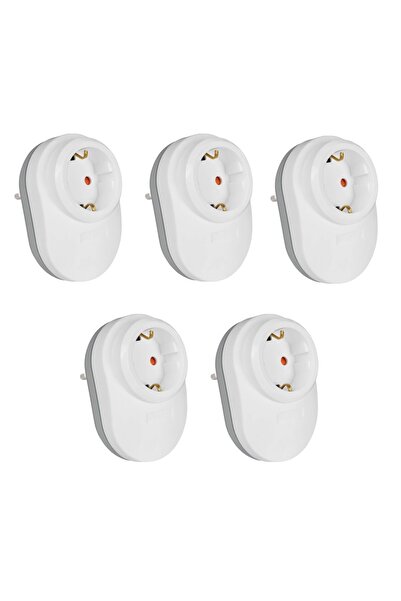 Huzur Elektrik 5 Pieces of Surge Protected Single Plug Socket