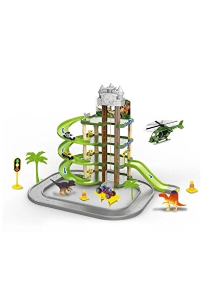 dalimag Parcare Joynix cu dinozauri, 3 niveluri, 71 de piese, 2 mașini, 3 din...