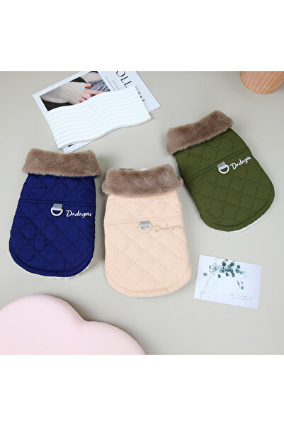 OEM Vesta flausata cu guler de blana, pentru animale de companie mici si mijlocii, DOG-19