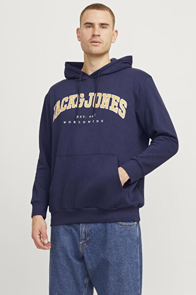 Jack & Jones Φούτερ Caleb - Μεγάλο μέγεθος με τυπωμένο λογότυπο