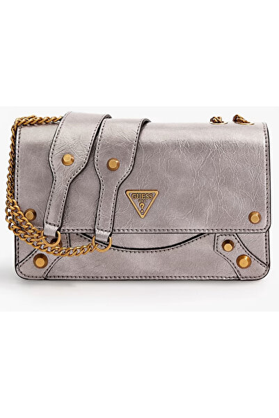 Guess Mini Handbag Letterbox Silver leather Amantea