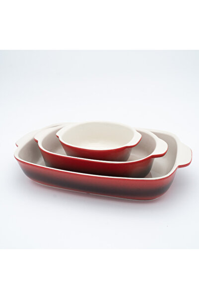 Malooki Set of 3 Baking Dishes - Red