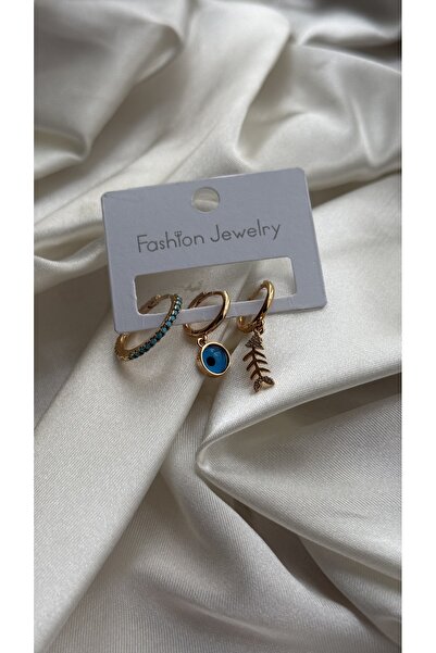 ADENNA JEWELRY 3Pcs Steel Gold Earrings