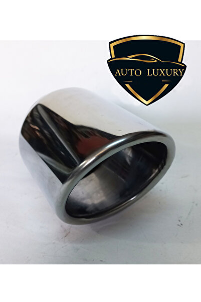 AUTO LUXURY 76 mm. Paslanmaz krom sessiz egzoz ucu eğimli kesik 1 adet