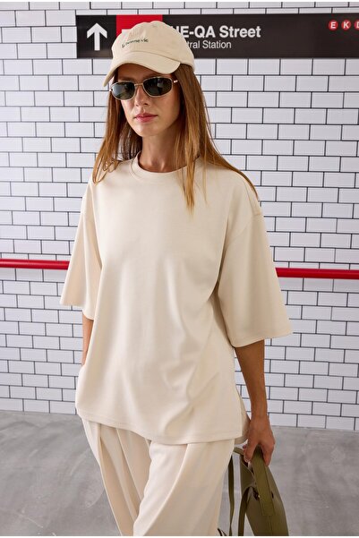 HEQA Modal Basic T-Shirt Bone