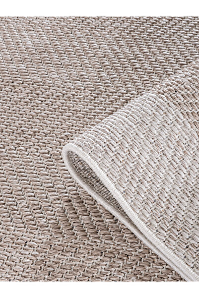 Viviana Home Doğal Görünümlü, Kolay Temizlenen Hasır Desen Bej-Krem Sisal Mak...